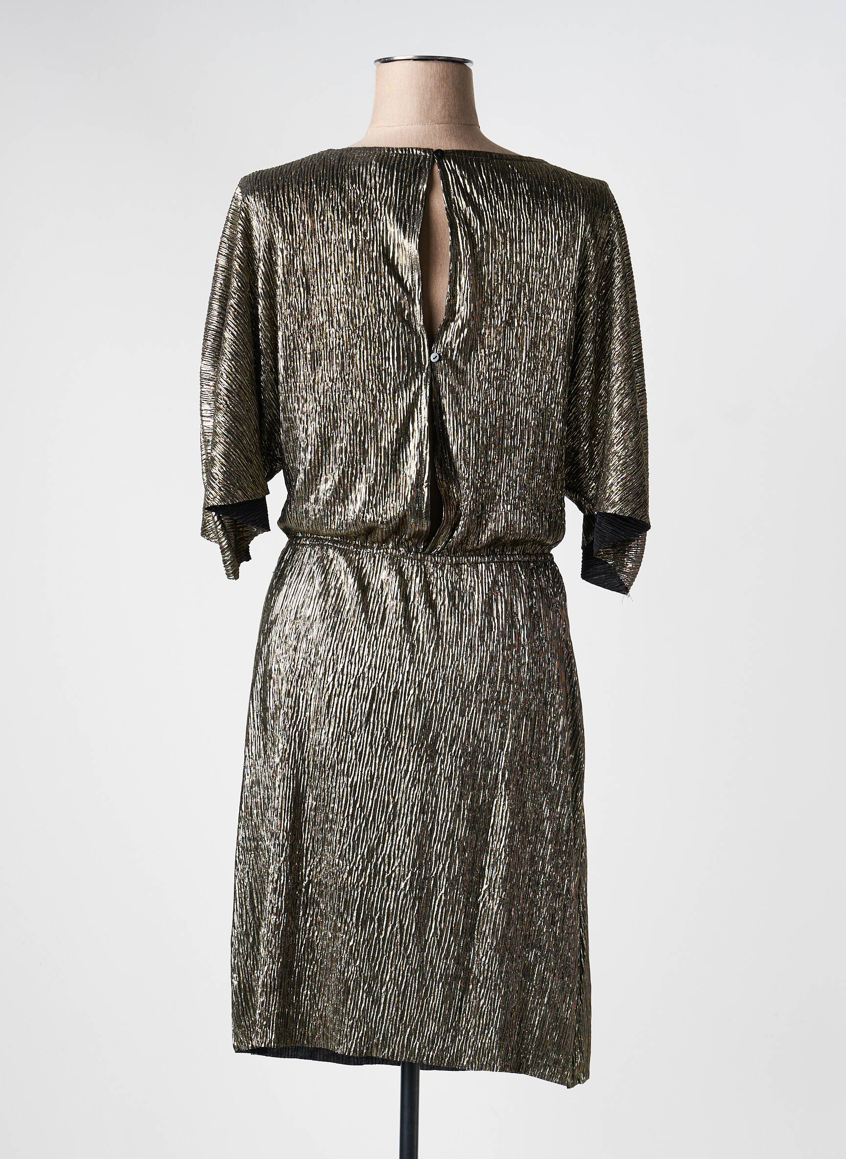 Robe mi-longue manches courtes manches courtes or AKOZ DE TOI femme