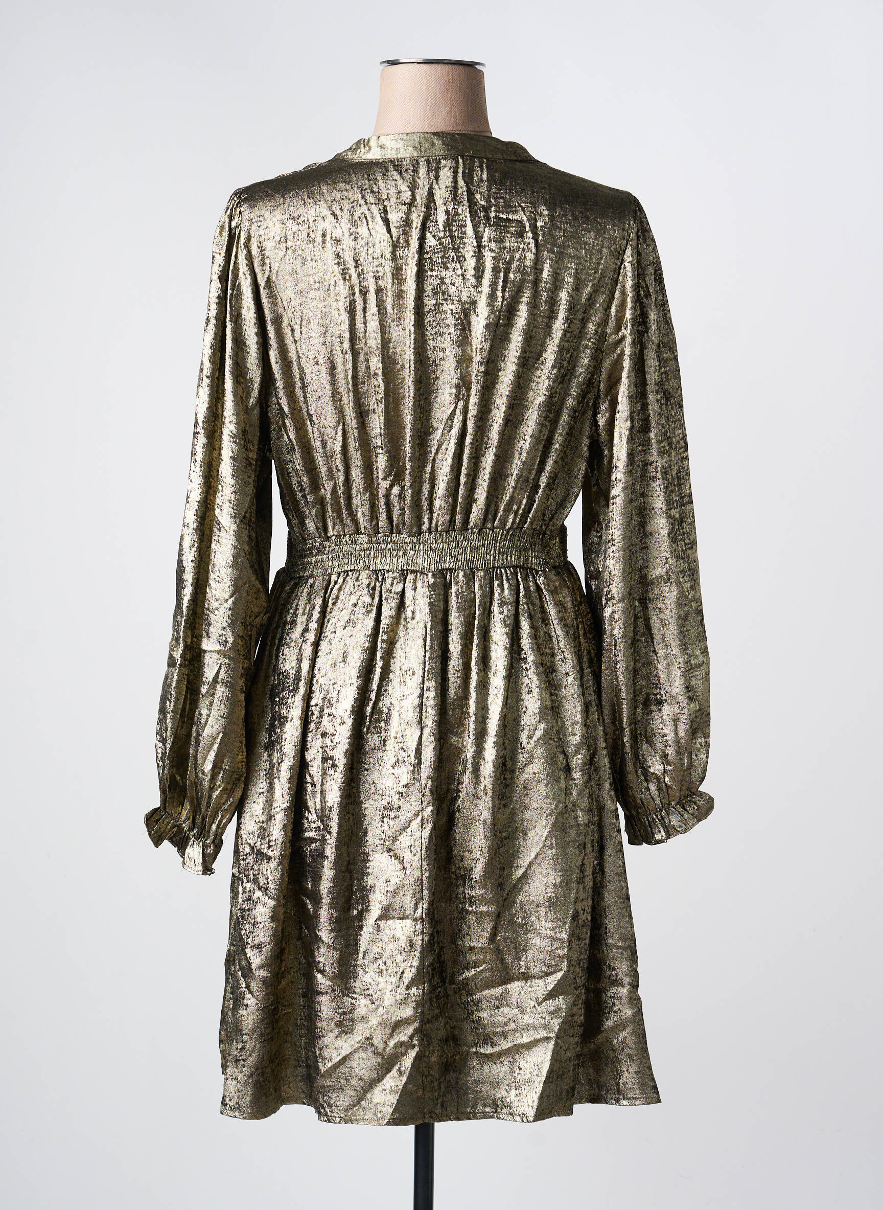 Robe courte manches longues manches longues or MAELLE femme