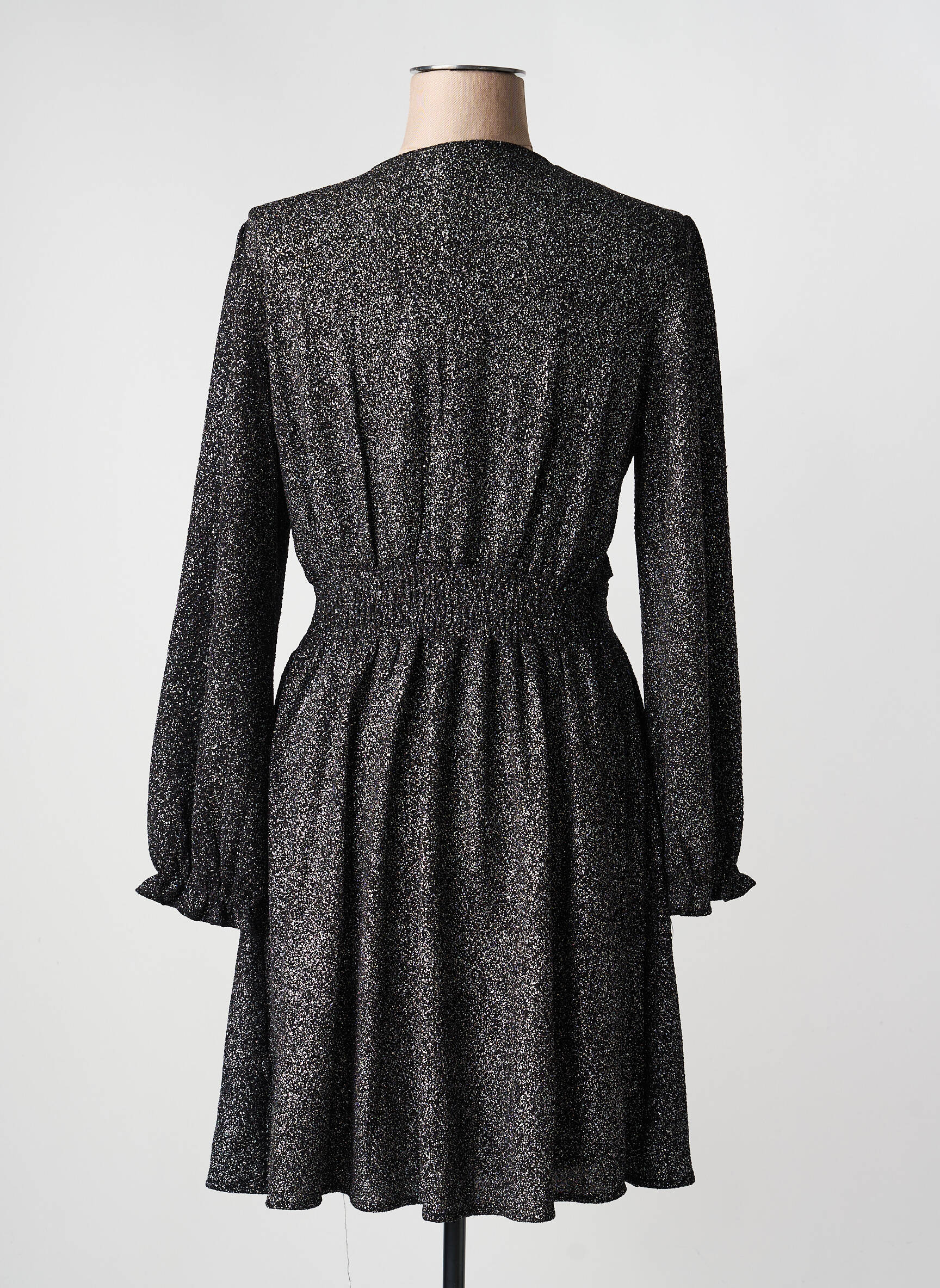 Robe courte manches longues manches longues argent MAELLE femme