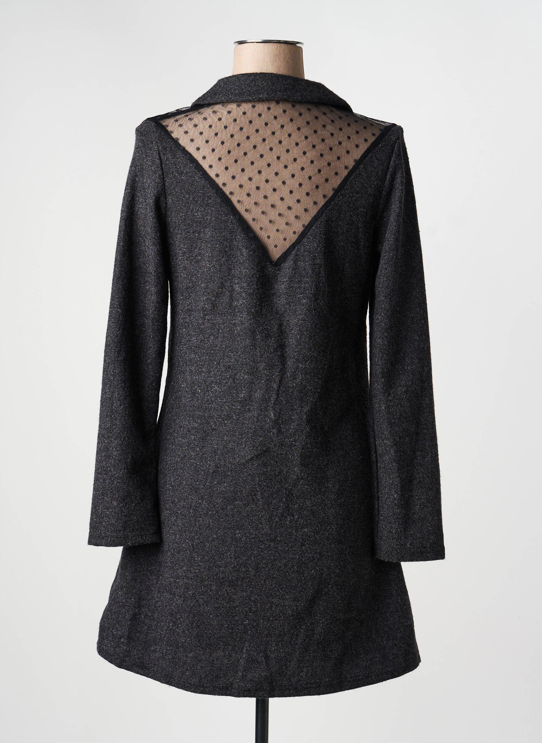 Robe courte manches longues manches longues gris ATELIER EVÈNE femme