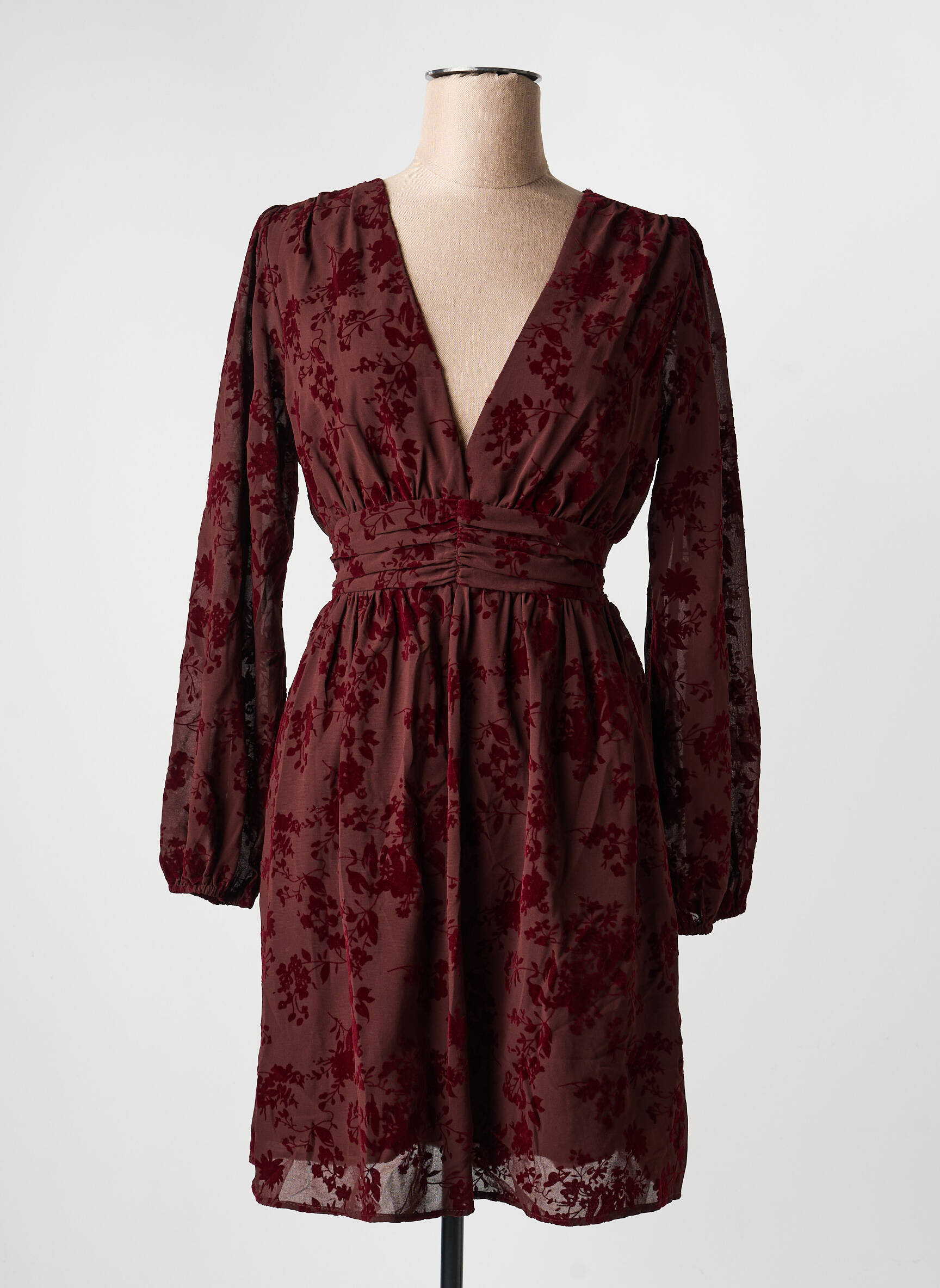Robe courte manches longues manches longues rouge MAELLE femme