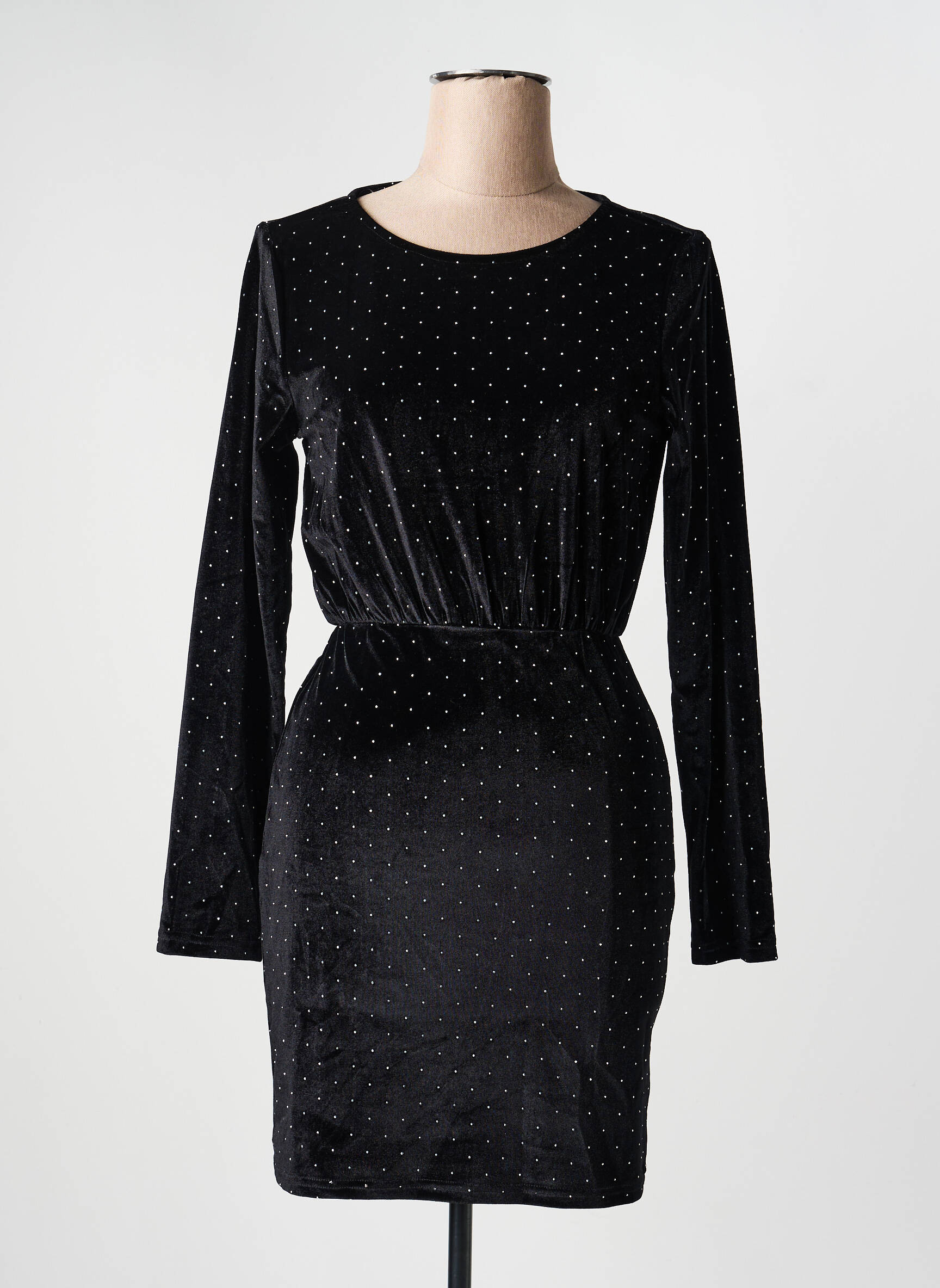 Robe courte manches longues manches longues noir PEACE N'LOVE femme