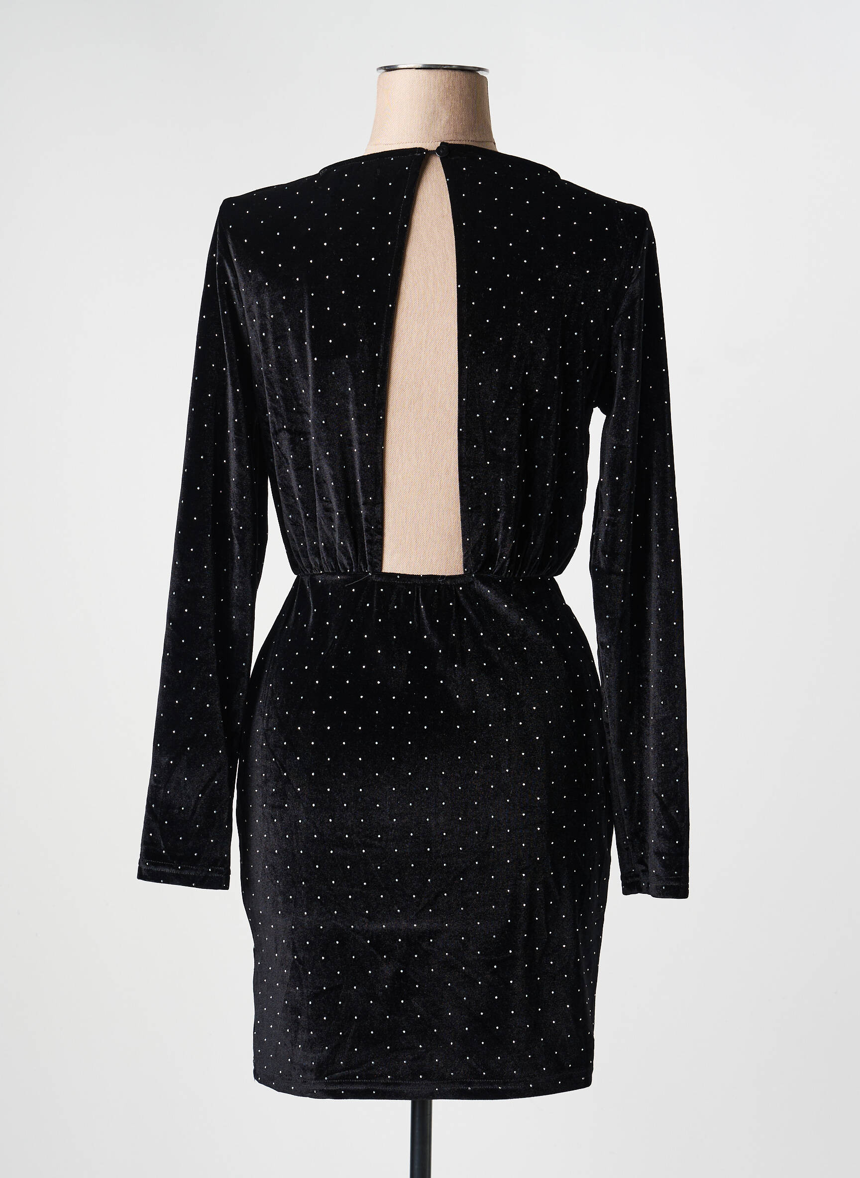 Robe courte manches longues manches longues noir PEACE N'LOVE femme