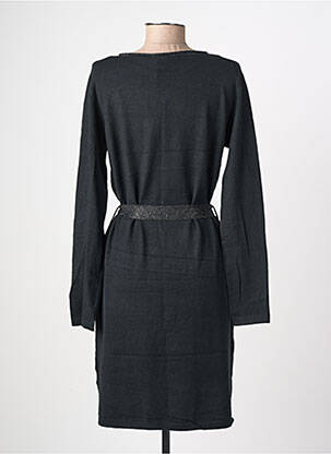 Robe pull coupe cintrée manches longues noir FELINO femme