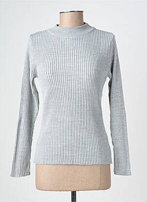 Pull tissage chiné manches longues gris FELINO femme