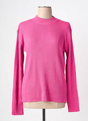 Pull stretch manches longues rose fonce FELINO femme