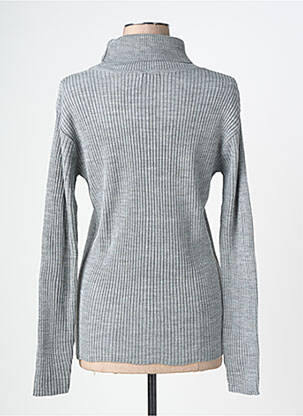Pull col roulé tissage chiné manches longues gris FELINO femme
