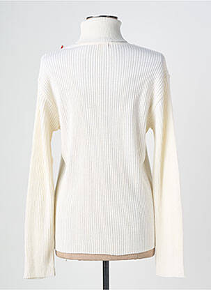 Pull col roulé tissage côtelé manches longues beige FELINO femme