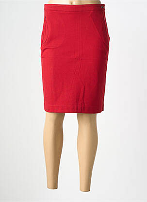 Jupe mi-longue stretch rouge FELINO femme