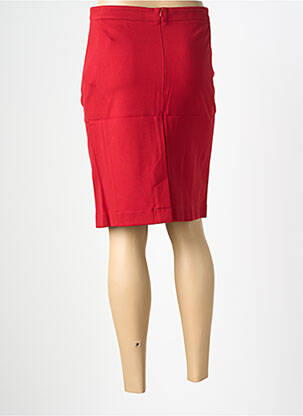 Jupe mi-longue stretch rouge FELINO femme