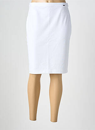 Jupe mi-longue taille à pinces blanc FELINO femme