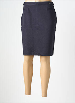 Jupe mi-longue stretch bleu fonce FELINO femme