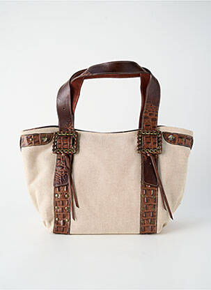 Sac fermeture zippée forme rectangulaire beige TEXIER femme