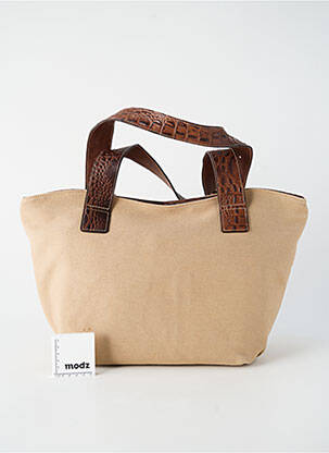 Sac fermeture zippée forme rectangulaire beige TEXIER femme