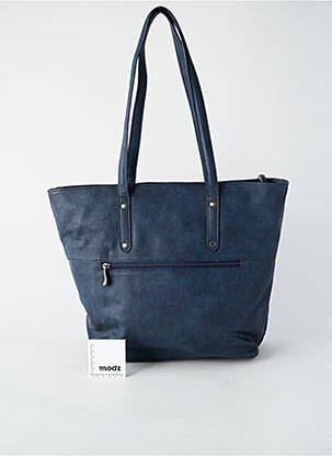 Sac fermeture zippée forme cabas bleu PATRICK BLANC femme
