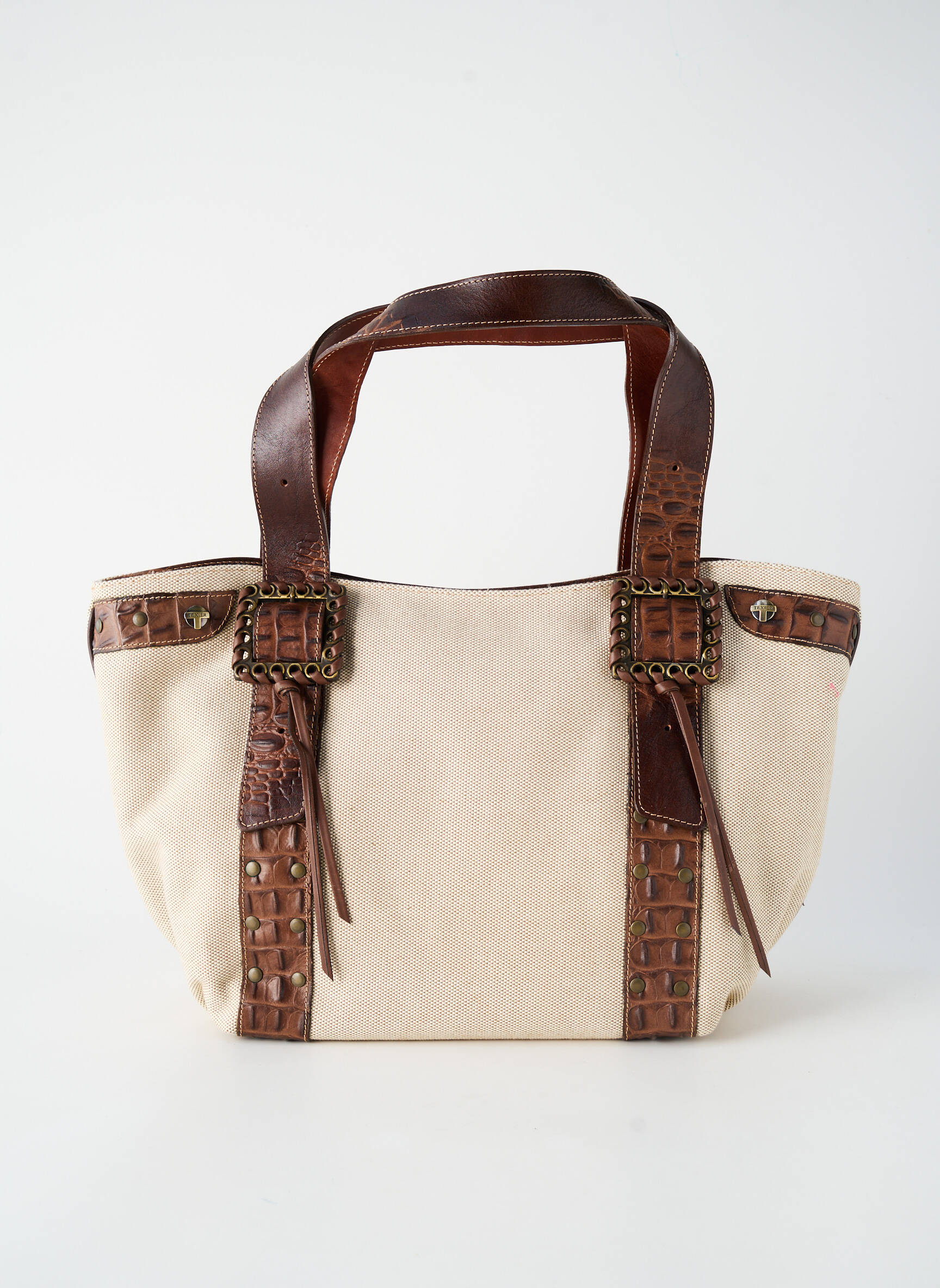 Sac fermeture zippée forme rectangulaire beige TEXIER femme