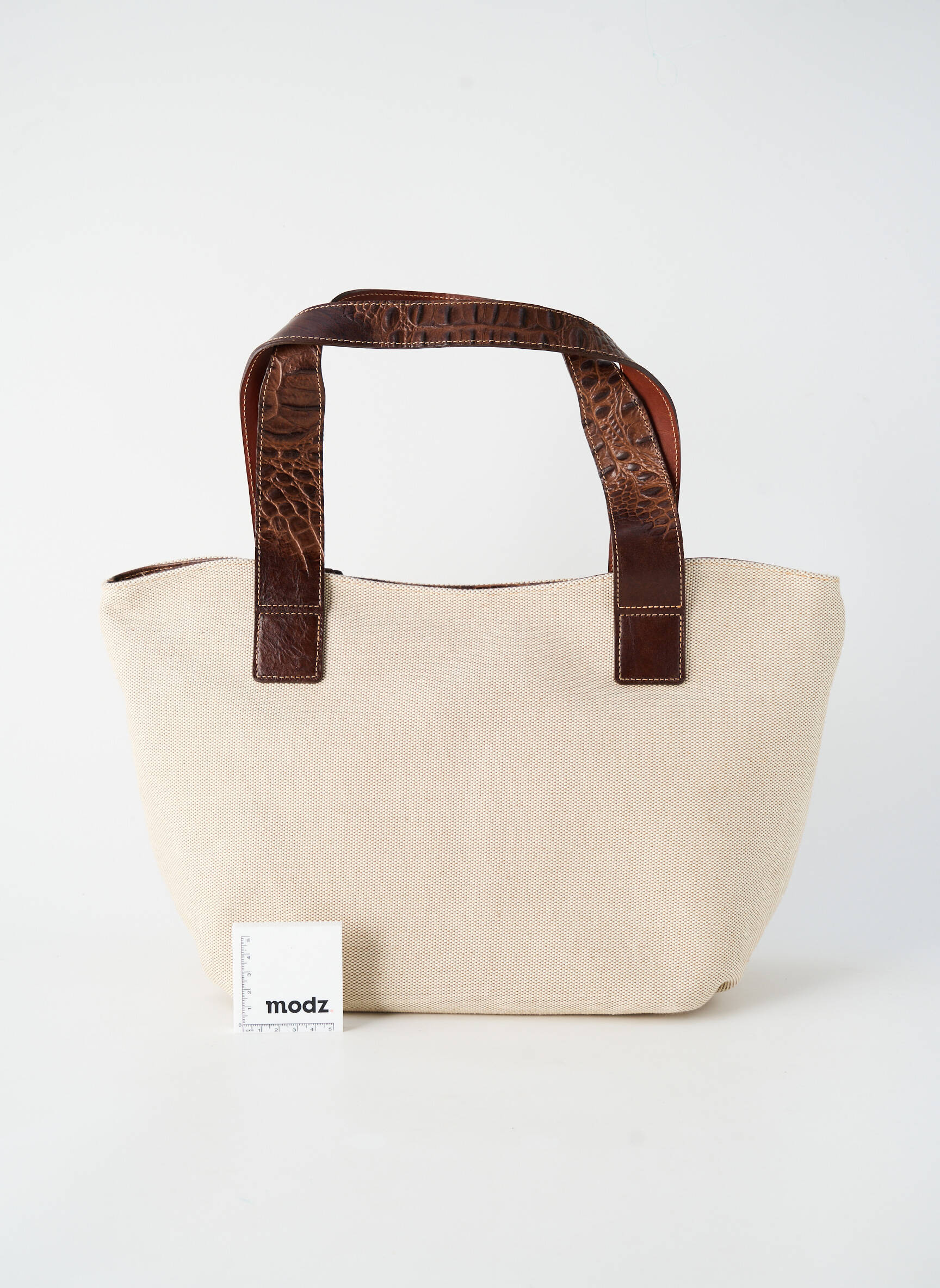 Sac fermeture zippée forme rectangulaire beige TEXIER femme