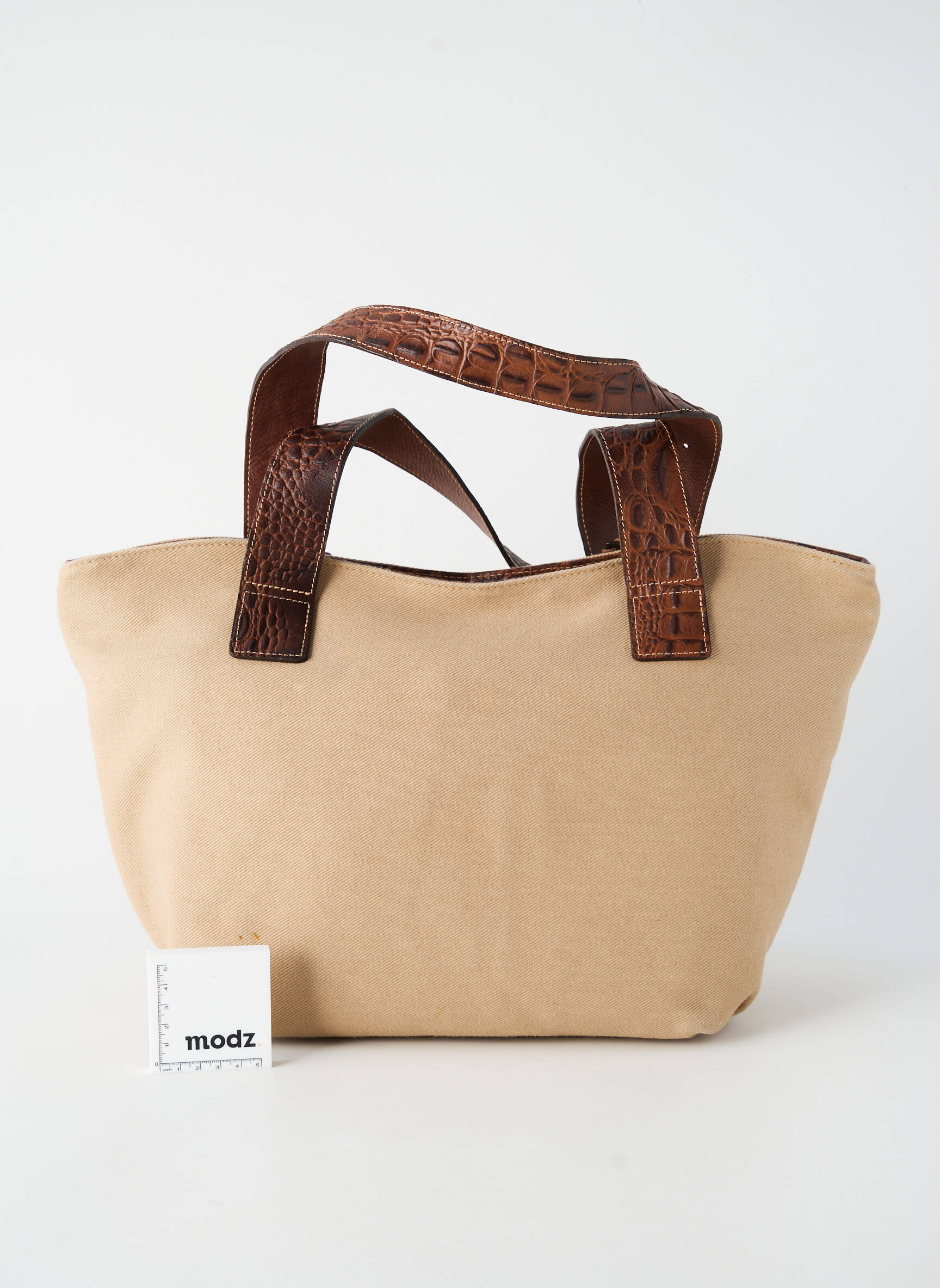 Sac fermeture zippée forme rectangulaire beige TEXIER femme