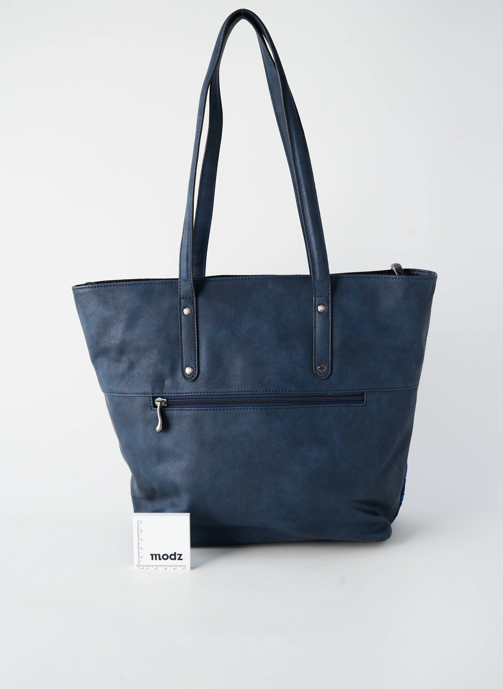 Sac fermeture zippée forme cabas bleu PATRICK BLANC femme