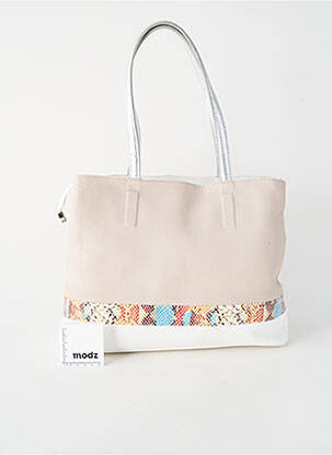 Sac fermeture zippée forme rectangulaire beige PATRICK BLANC femme