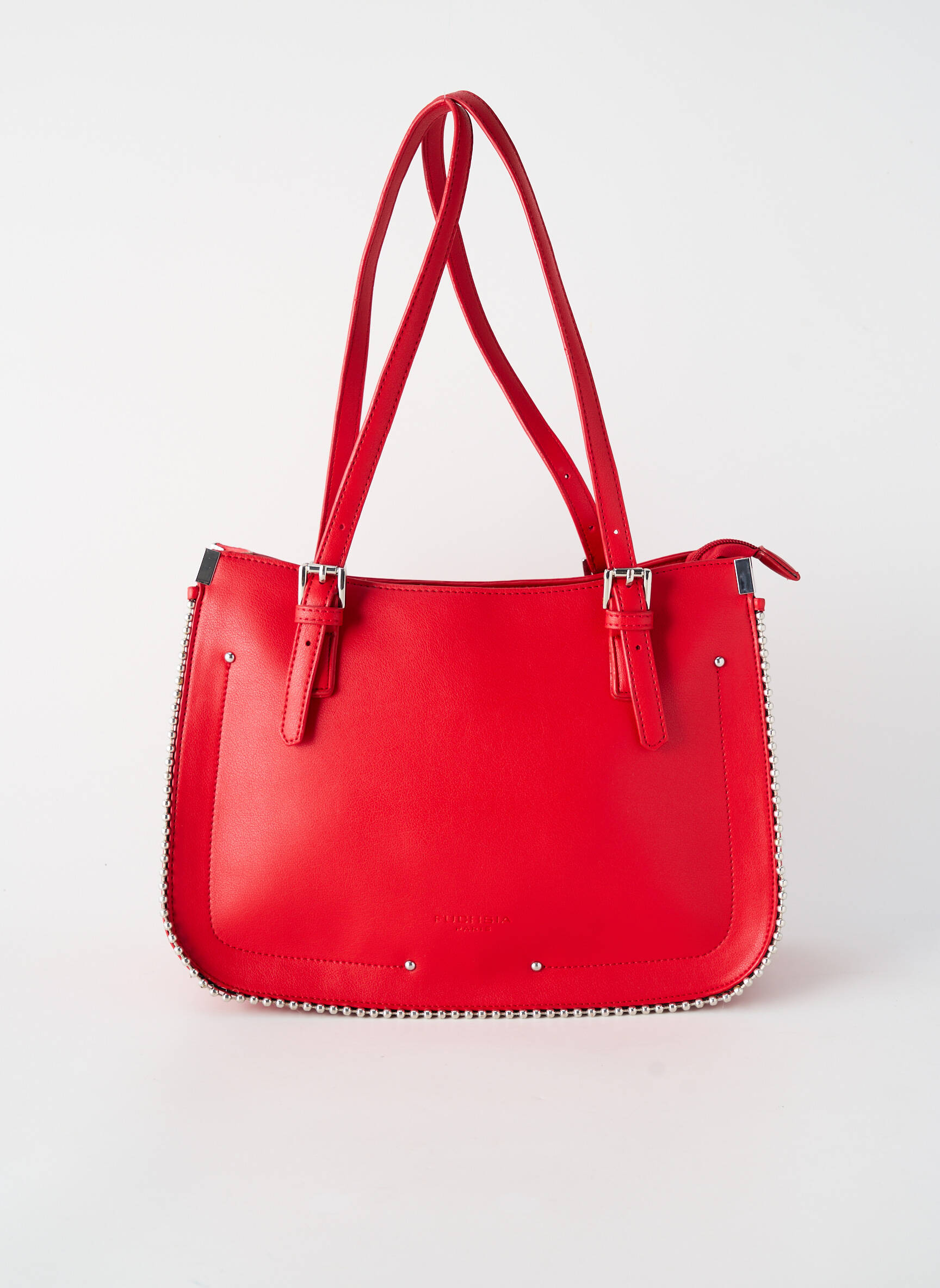 Sac fermeture zippée forme rectangulaire rouge FUCHSIA femme
