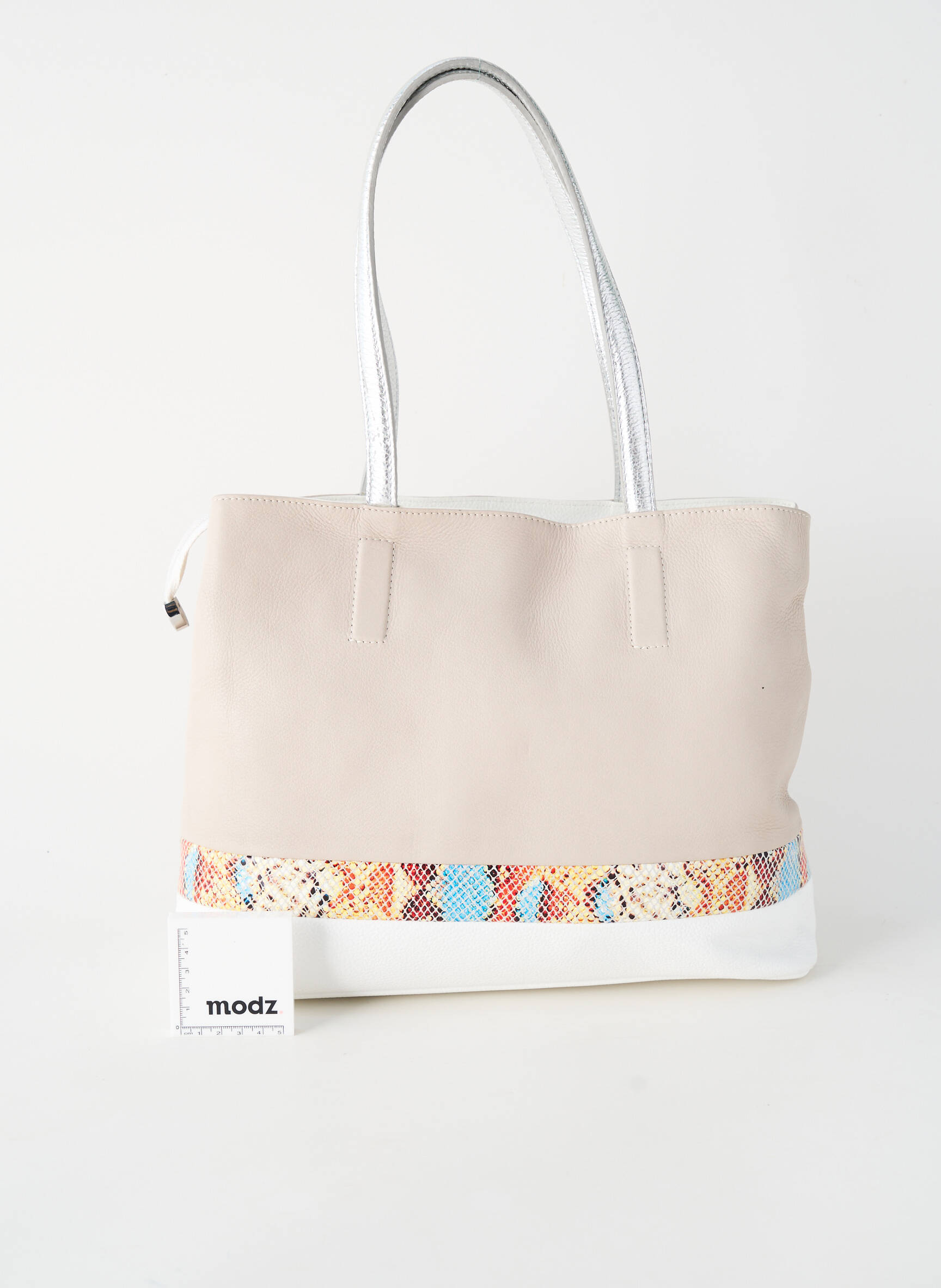 Sac fermeture zippée forme rectangulaire beige PATRICK BLANC femme