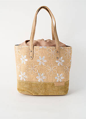 Sac doublure textile forme cabas beige PATRICK BLANC femme