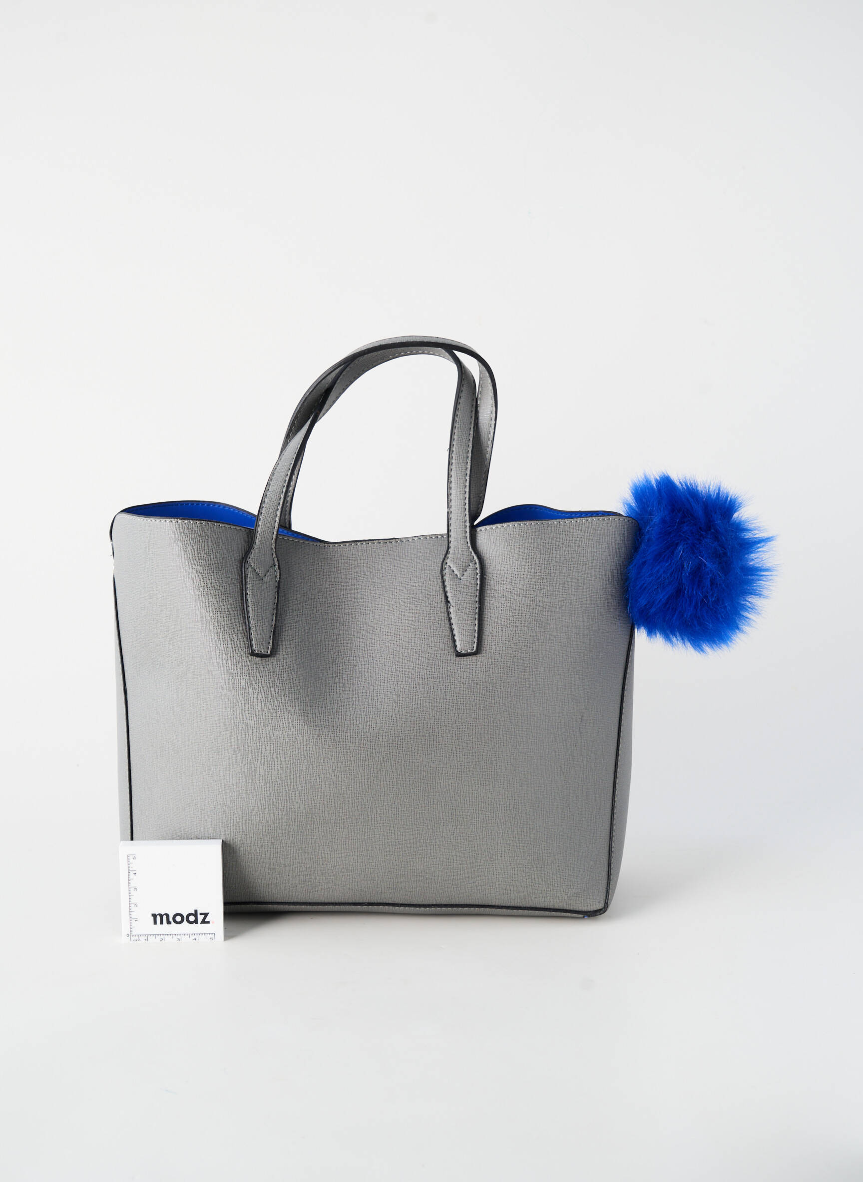 Sac cuir grainé forme cabas gris PATRICK BLANC femme