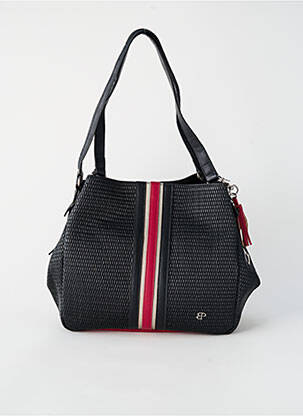 Sac multipoches forme rectangulaire noir PATRICK BLANC femme