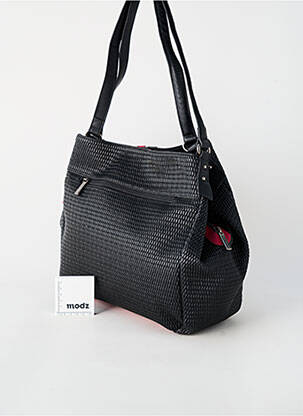 Sac multipoches forme rectangulaire noir PATRICK BLANC femme