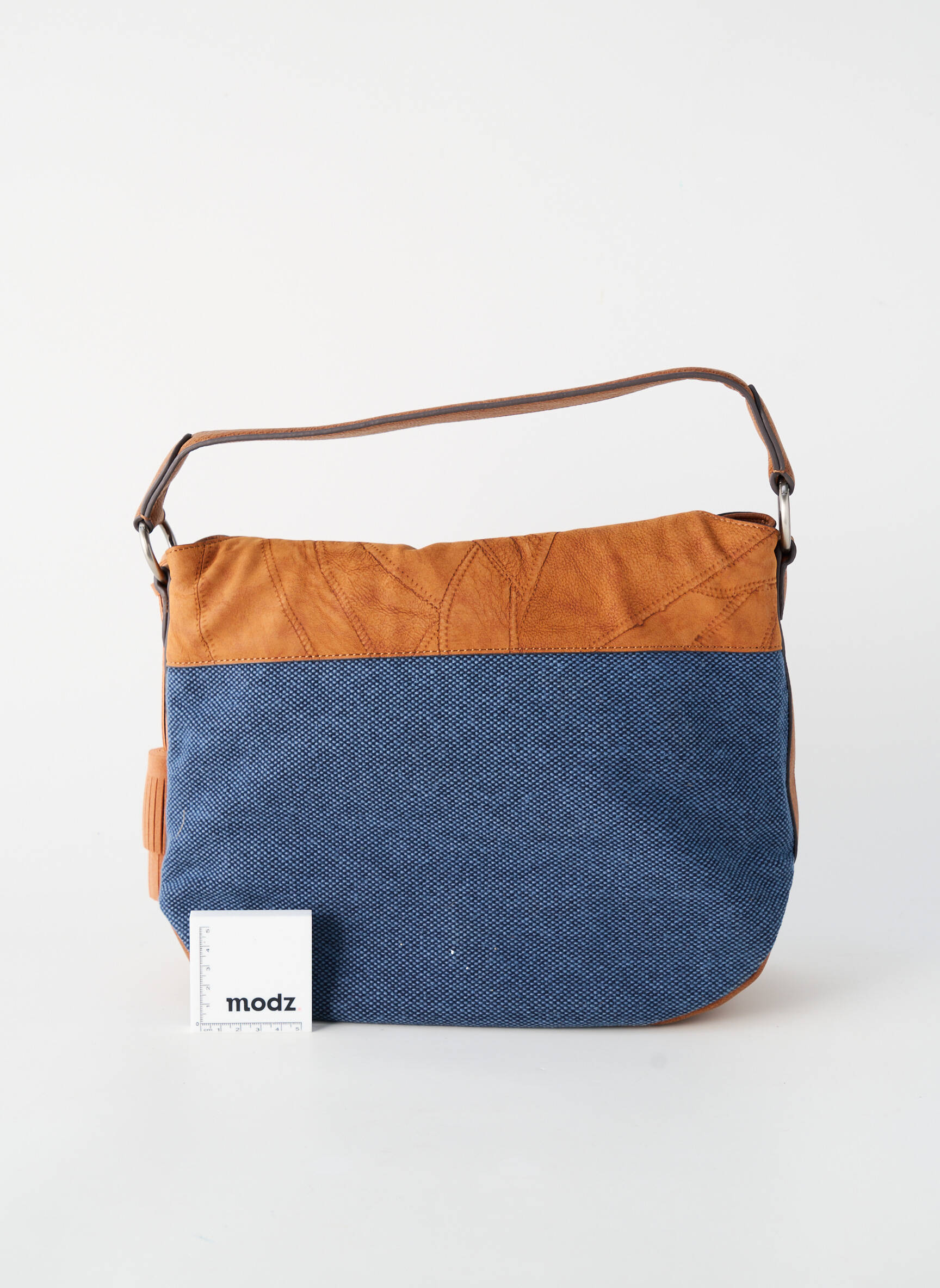 Sac cuir grainé forme rectangulaire bleu PATRICK BLANC femme