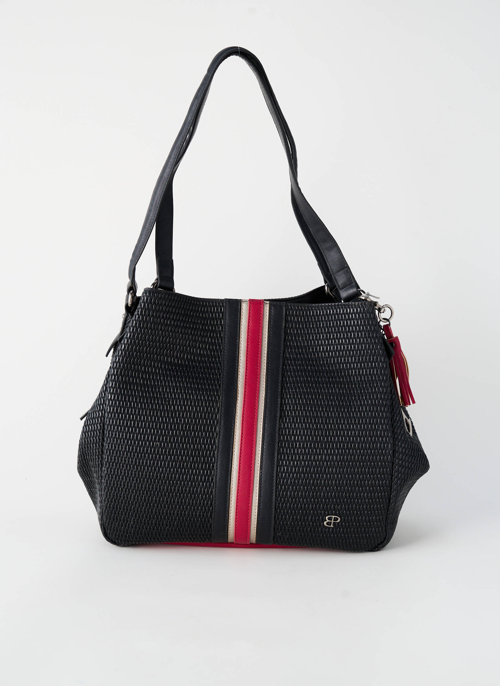 Sac multipoches forme rectangulaire noir PATRICK BLANC femme