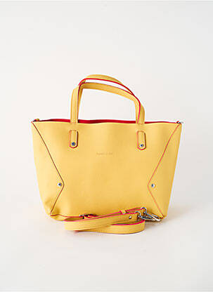 Sac fermeture zippée forme rectangulaire jaune PATRICK BLANC femme