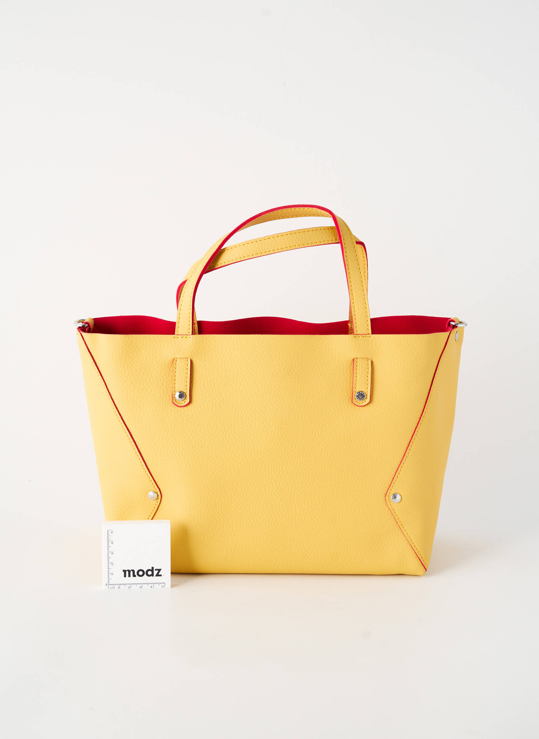 Sac fermeture zippée forme rectangulaire jaune PATRICK BLANC femme