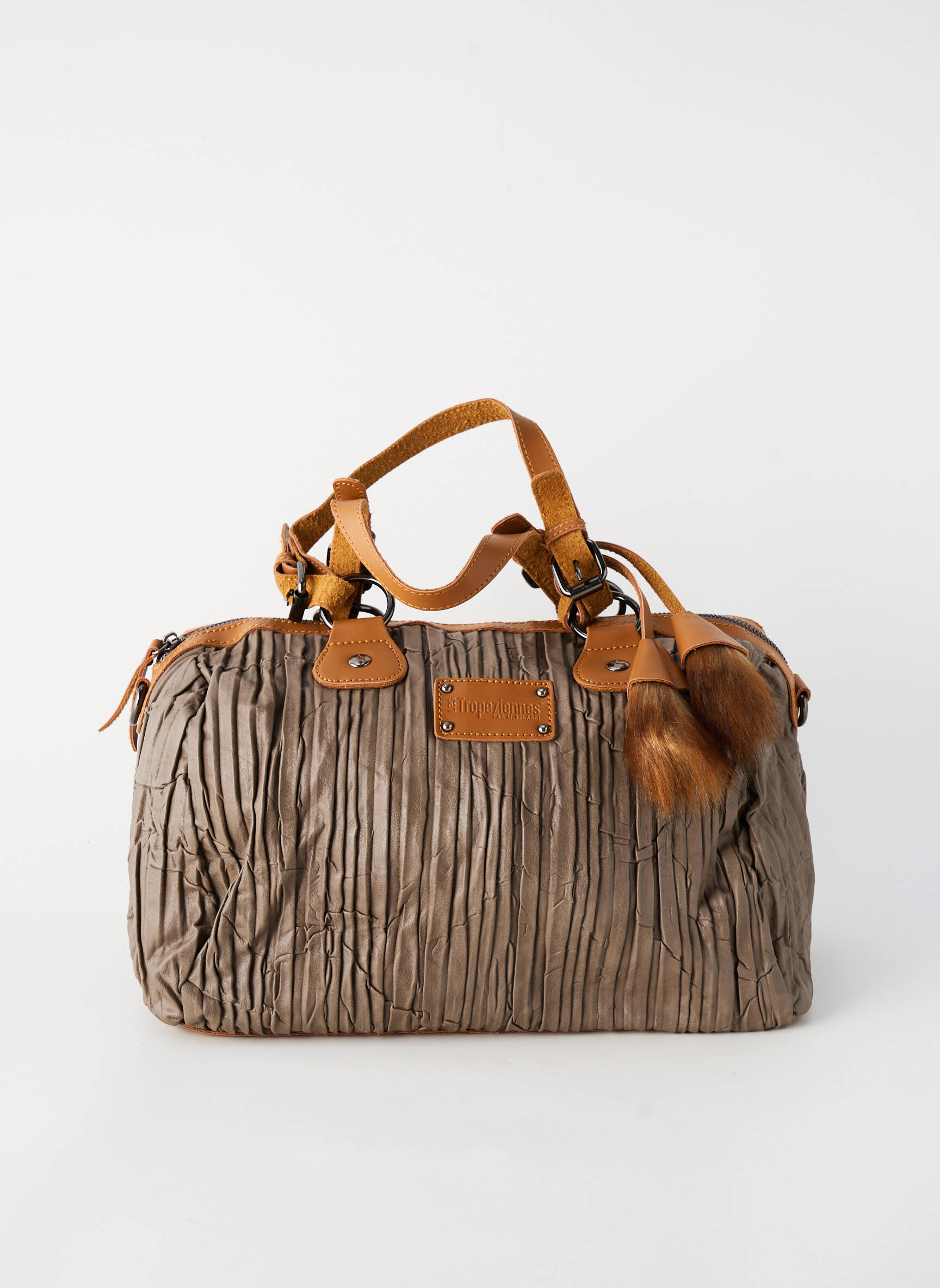 Sac fermeture zippée forme rectangulaire gris LES TROPEZIENNES PAR M.BELARBI femme
