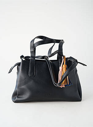Sac fermeture zippée forme rectangulaire noir FUCHSIA femme