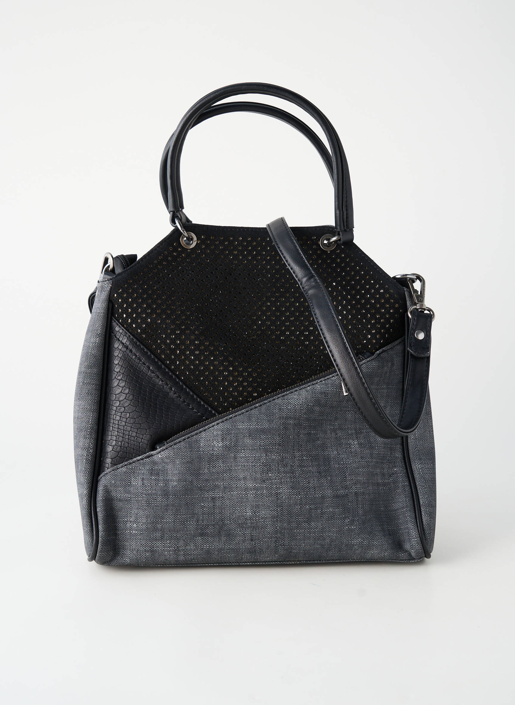 Sac fermeture zippée forme rectangulaire gris FUCHSIA femme