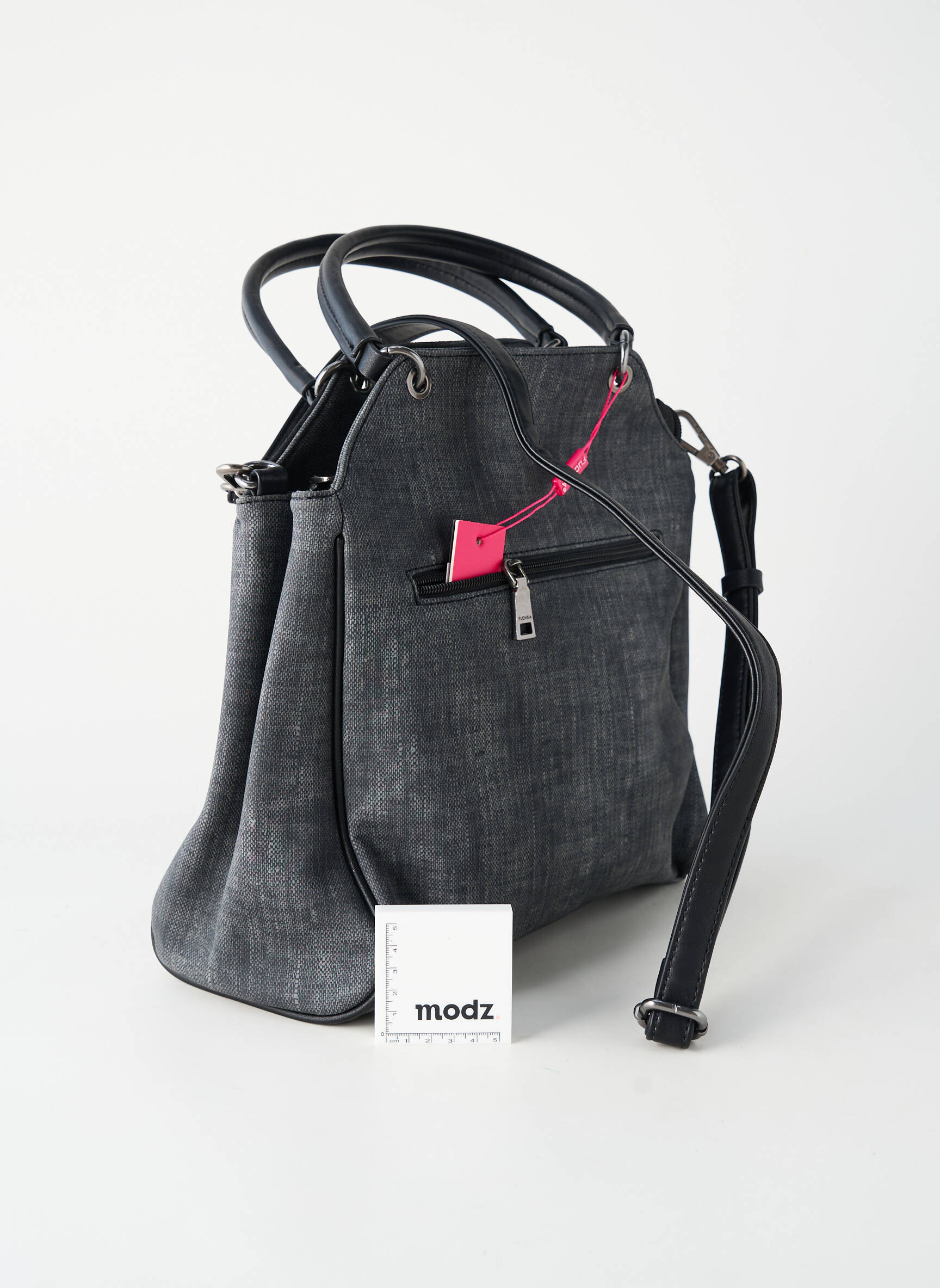 Sac fermeture zippée forme rectangulaire gris FUCHSIA femme