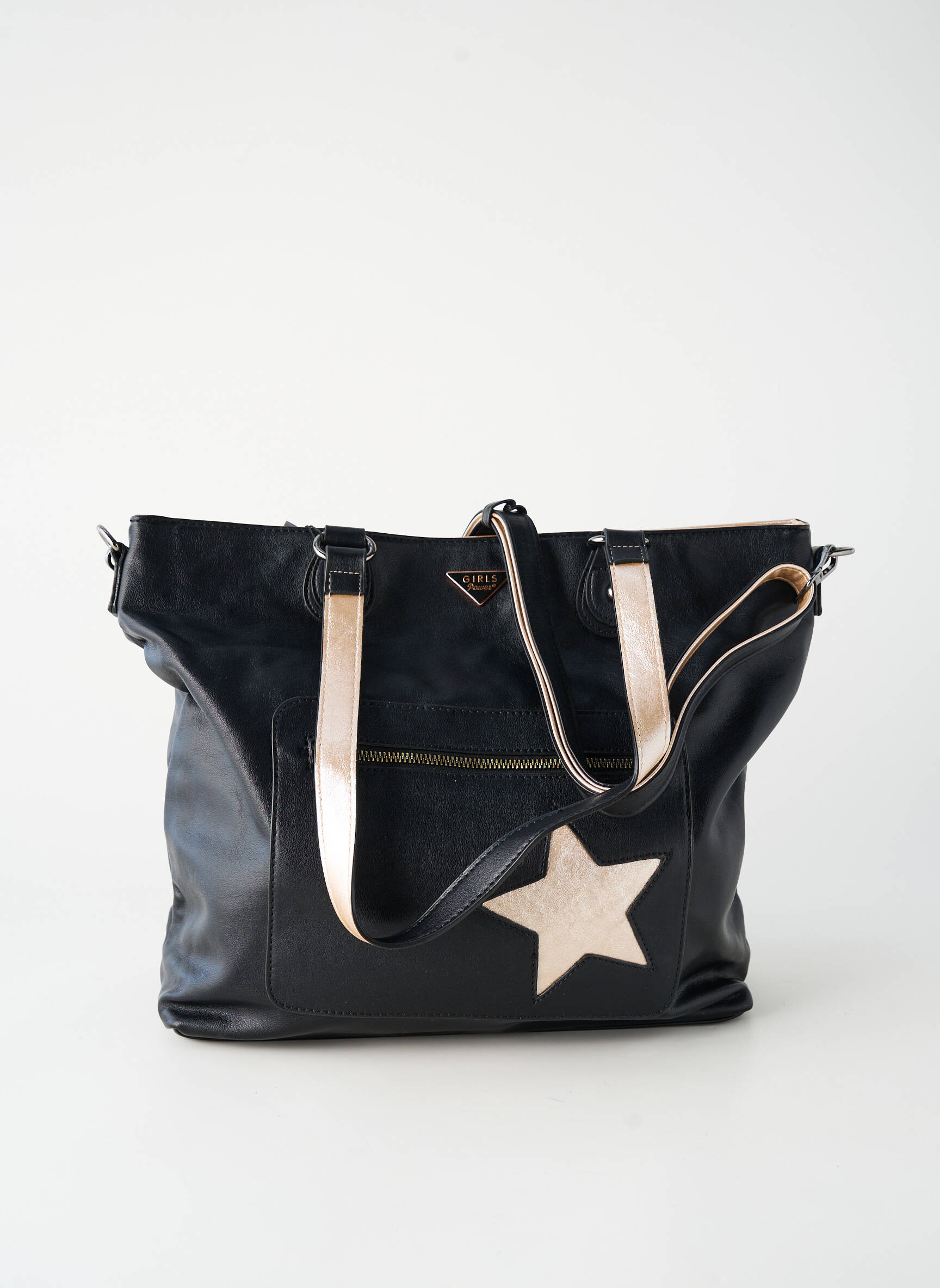 Sac fermeture zippée forme cabas noir GP femme