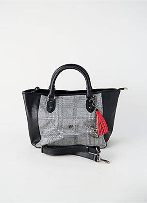 Sac fermeture zippée forme rectangulaire noir PATRICK BLANC femme