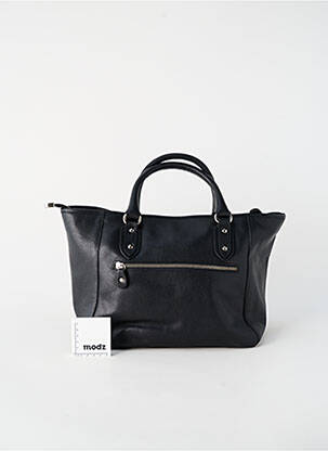 Sac fermeture zippée forme rectangulaire noir PATRICK BLANC femme