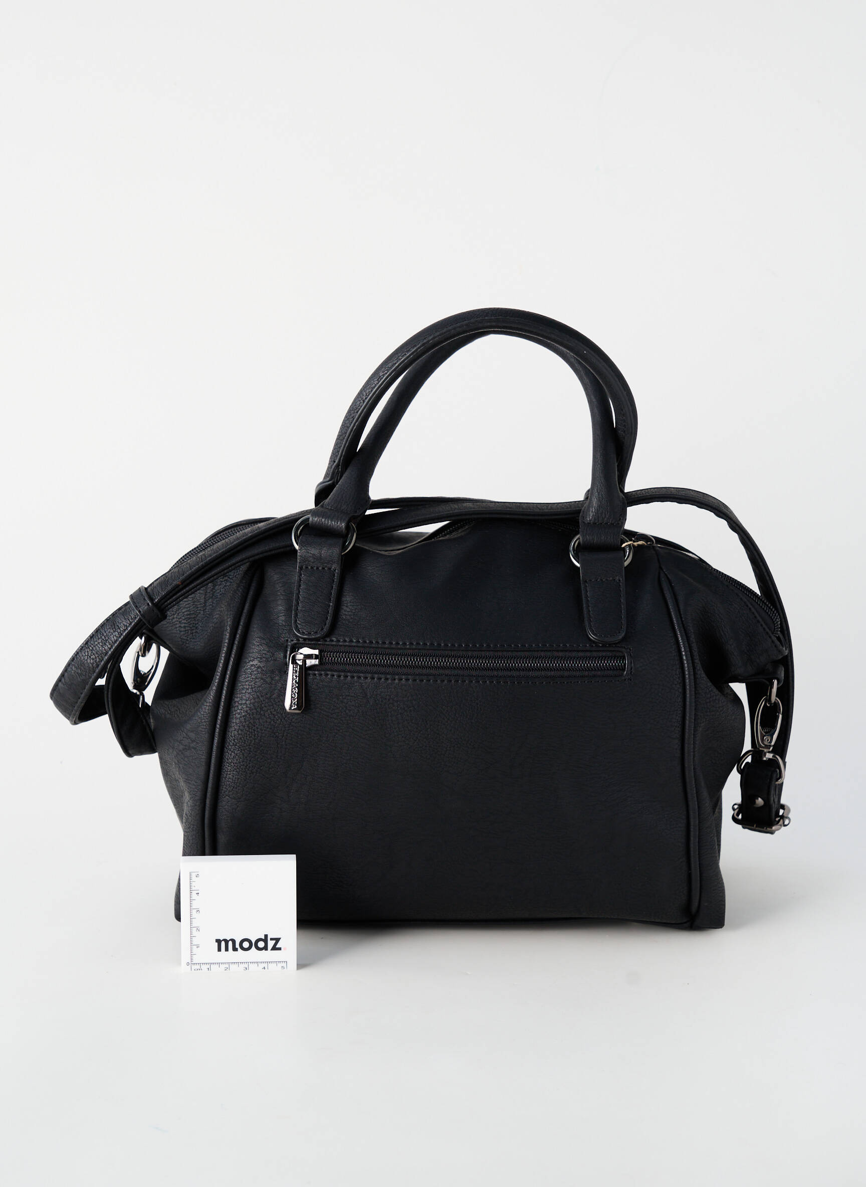 Sac fermeture zippée forme rectangulaire noir HEXAGONA femme