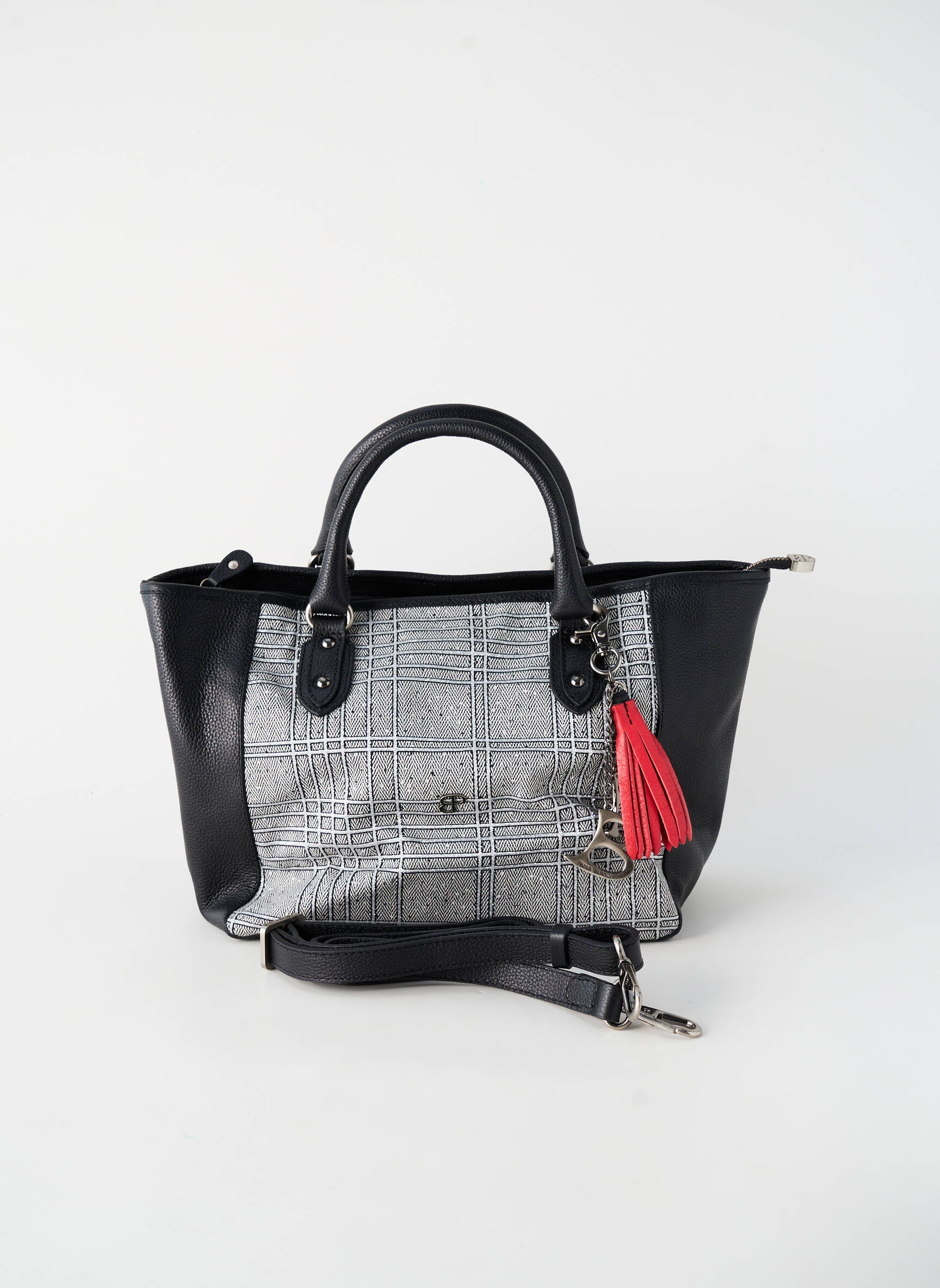 Sac fermeture zippée forme rectangulaire noir PATRICK BLANC femme