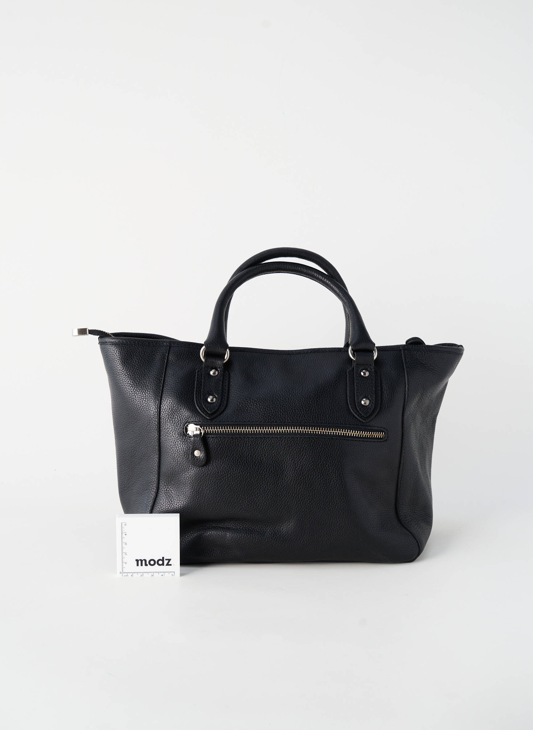 Sac fermeture zippée forme rectangulaire noir PATRICK BLANC femme