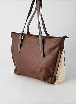 Sac fermeture zippée forme cabas marron FUCHSIA femme