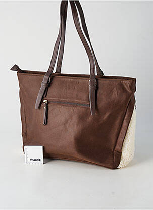 Sac fermeture zippée forme cabas marron FUCHSIA femme