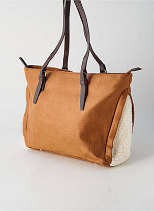 Sac fermeture zippée forme cabas marron FUCHSIA femme
