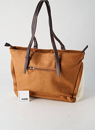 Sac fermeture zippée forme cabas marron FUCHSIA femme