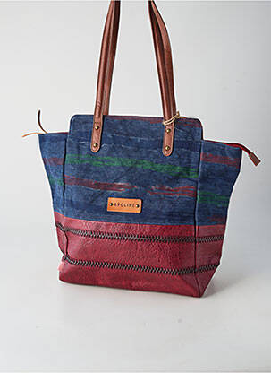 Sac fermeture zippée forme cabas bleu APOLINE femme