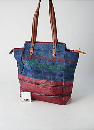 Sac fermeture zippée forme cabas bleu APOLINE femme